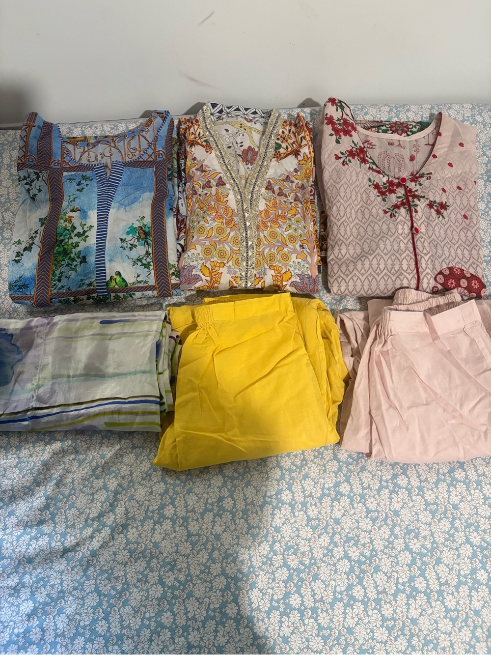 3 Pakistani lawn dresses